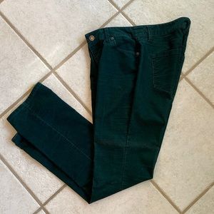 LOFT straight-leg dark green corduroy pants